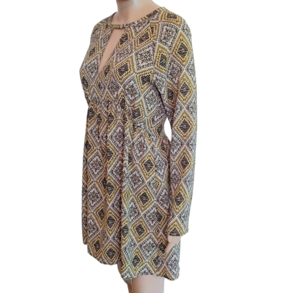 Pearle 88 Graphic Print Boho Dress - Size Small